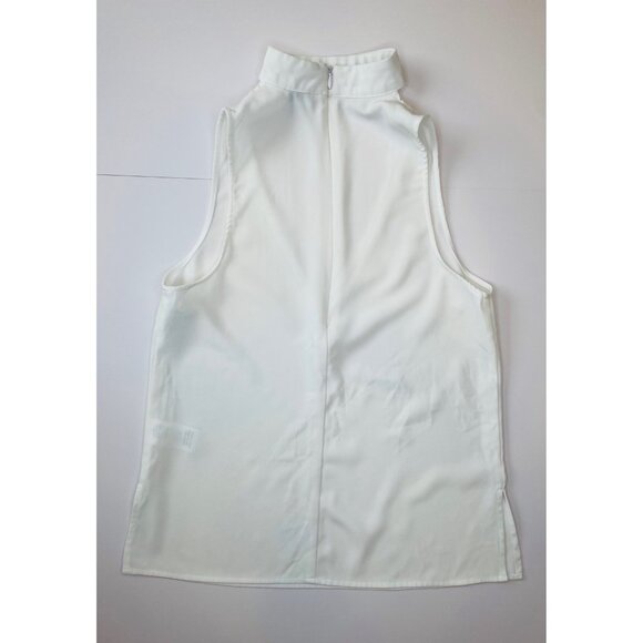 Bcbgmaxazria top Ivory Ruffled Cut-Out Blouse XS perforated rayon - Picture 6 of 6